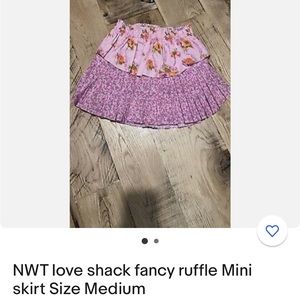 Love shack fancy ruffle mini skirt